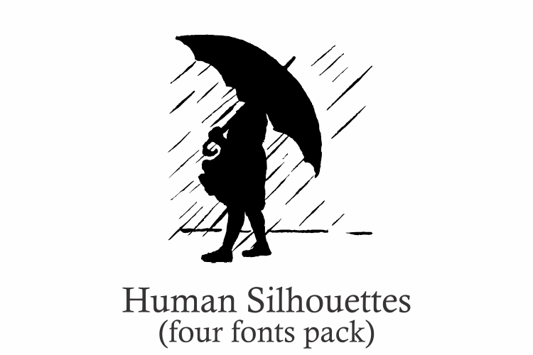 Human Silhouettes Pack - 4 Fonts