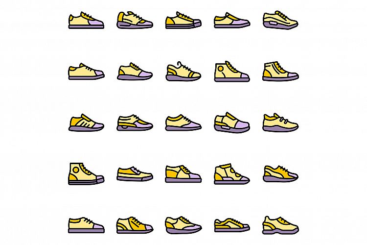 Sneakers icons set vector flat example image 1