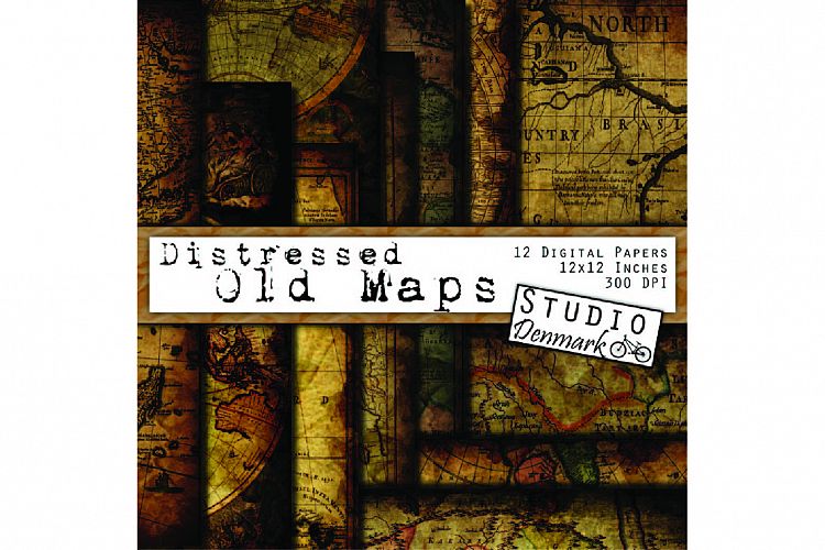 Distressed Old Maps - Vintage Digital Paper