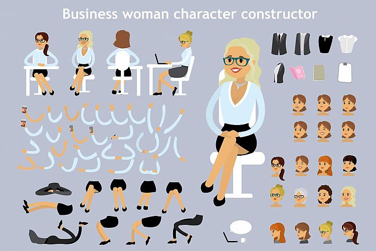 Business woman character constructor