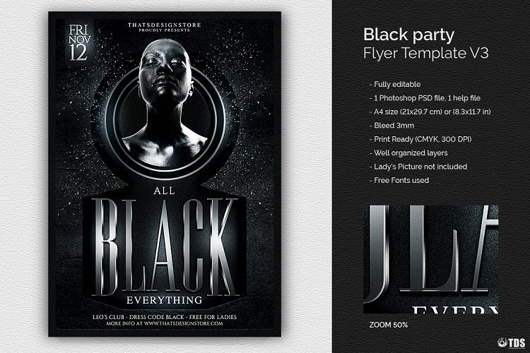 Black Party Flyer Template V3