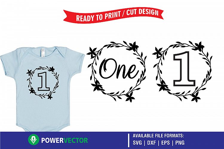 First Birthday Wreath Designs SVG