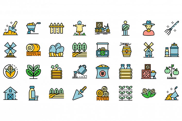 Producer icons set vector flat example image 1