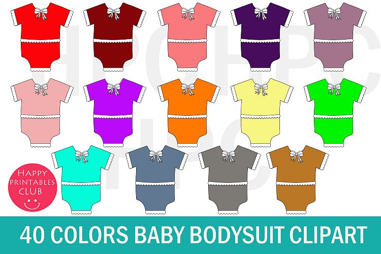 40 Baby Bodysuit Clipart-Baby Outfit Clipart