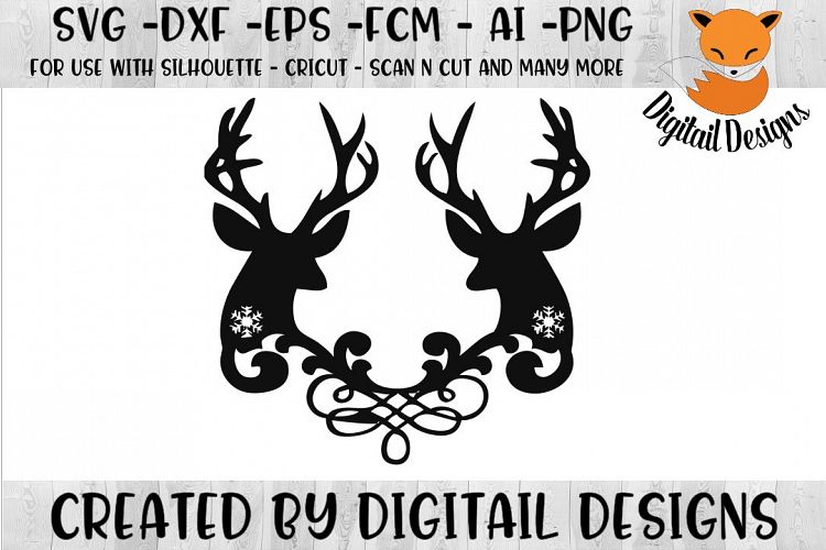 Snowflake Reindeer SVG for Silhouette, Cricut