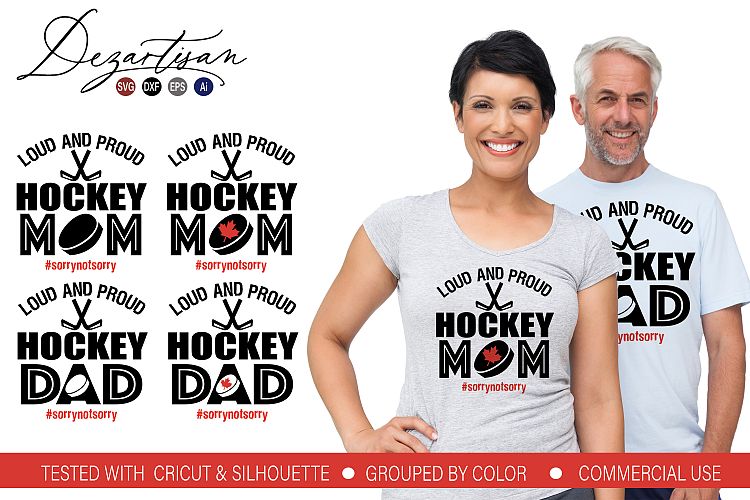 Download Loud and proud hockey mom dad SVG DXF Cut File