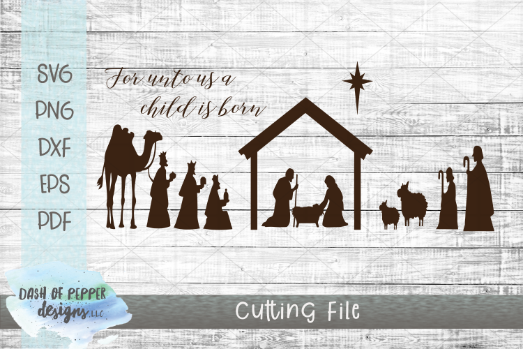 Nativity Scene SVG - Manger SVG - Religious Christmas SVG