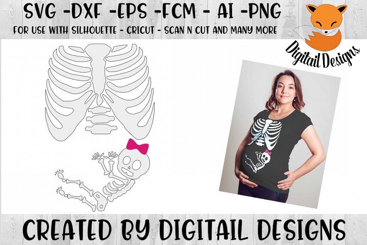 Baby Girl Skeleton X-Ray SVG for Silhouette -Cricut