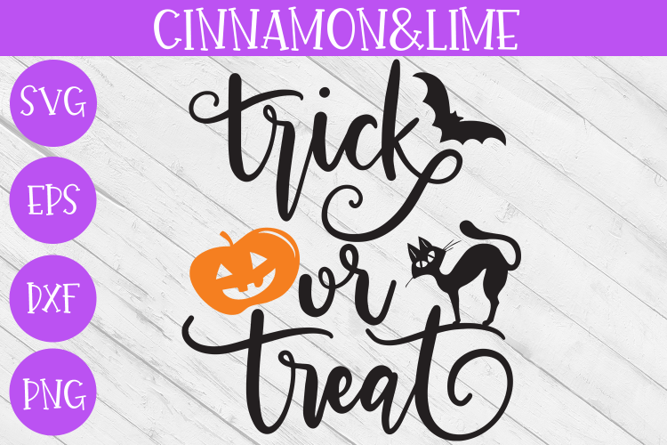 Trick or Treat - Wood Sign Hand-Lettered Halloween SVG