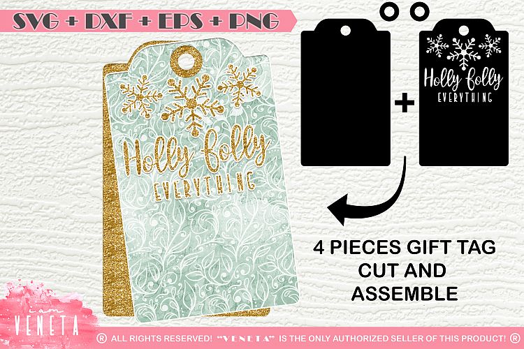 Holly Folly everything | Christmas | Gift tags | SVG, DXF