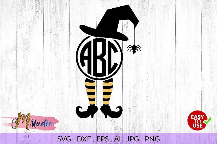 Witch Legs monogram svg, for Silhouette Cameo or Cricut