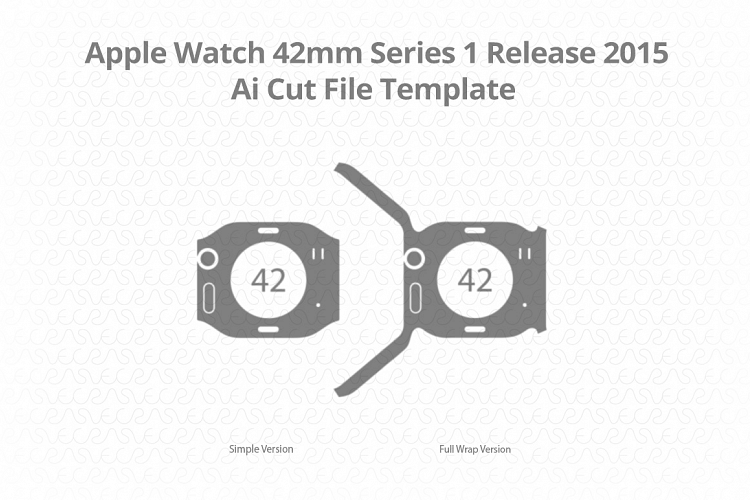 Apple Watch 42mm Series 1 Vinyl Skin Vector Cut File Templat