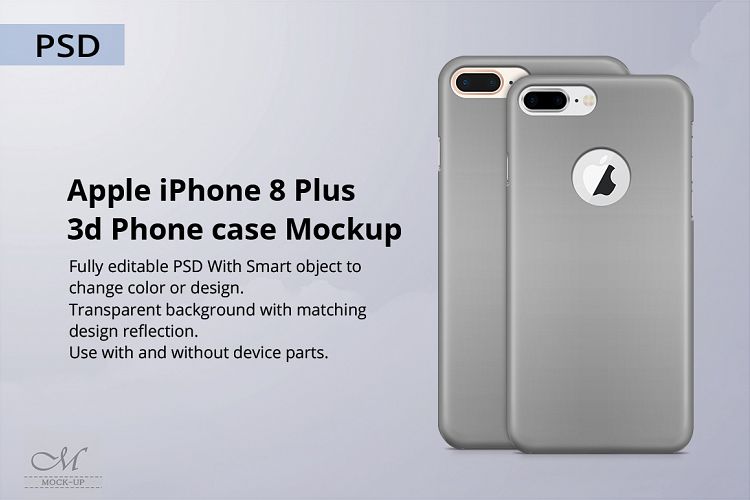 Apple iPhone 8 Plus 3d Phone Case Mockup