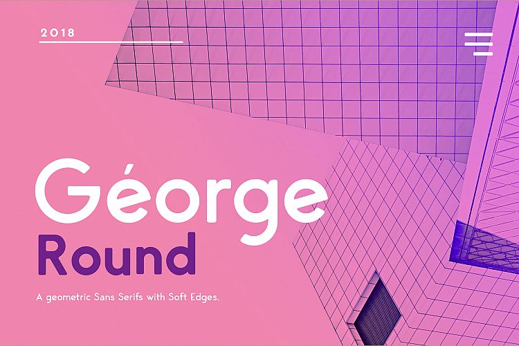 George Round 8 Fonts Round Edge Geometric Typeface
