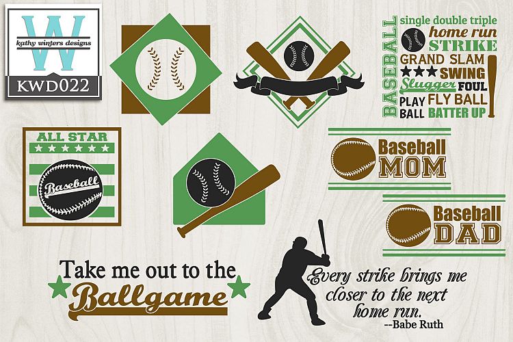 Baseball Cutting Files KWD022C