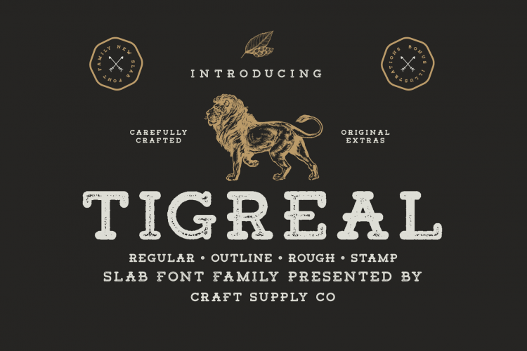 Tigreal Font Family BONUS Illustrations