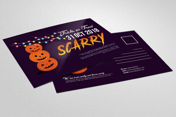 Halloween Party Invitation Postcard