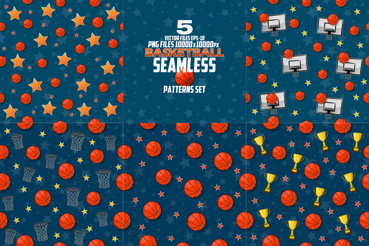 The seamless pattern on the basketball theme.