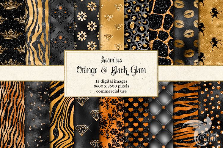 Orange and Black Glam Textures