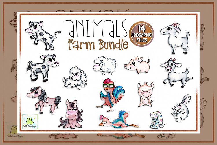 Clipart, Sublimation, Funny Animal,Farming, Farm Animal