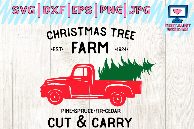 christmas truck svg, farm fresh christmas trees, decor
