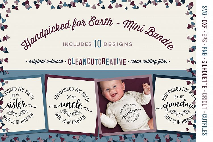 Handpicked for Earth Mini Bundle SET of 10 for newborn baby SVG DXF EPS PNG clean cutting files