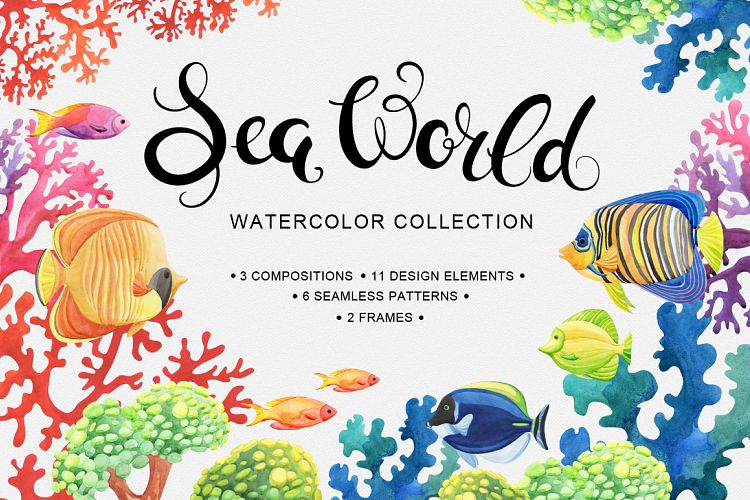 Sea World watercolor collection
