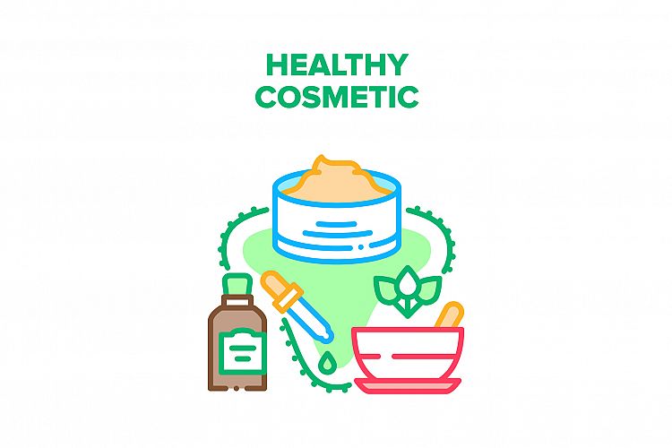 Healthy Cosmetic Vector Concept Color Illustration