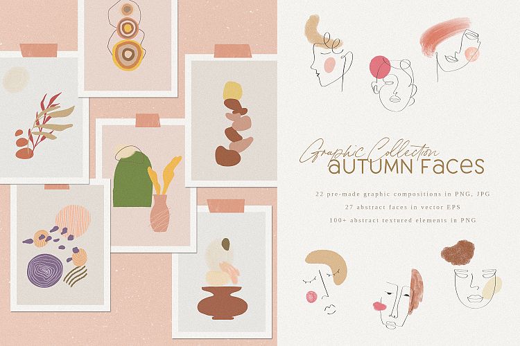 Autumn Faces, creative graphic collection example image 1