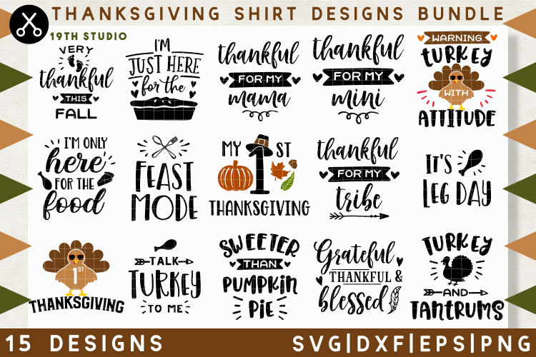 Thanksgiving shirt designs SVG Bundle | SVG DXF EPS PNG MB38