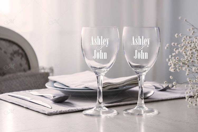 Wine glasses, mockup stock photo