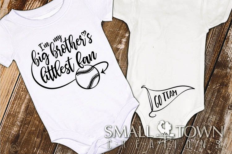 Baseball, Softball, littlest fan, baby outfit, SVG Cut Files