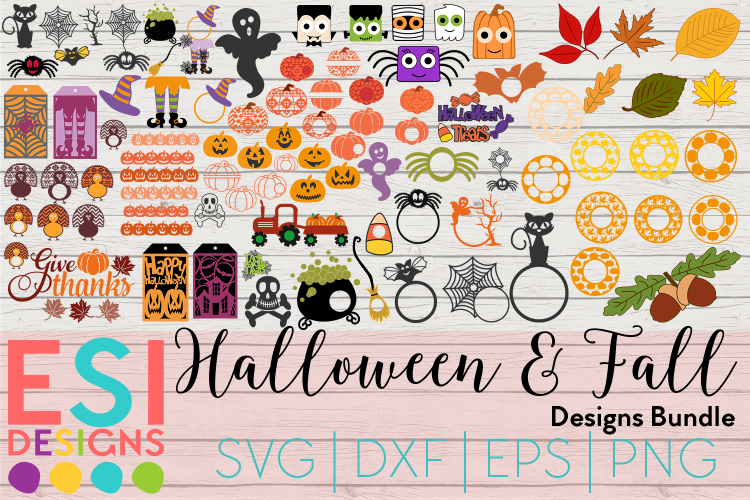 Halloween and Fall Designs Bundle -SVG DXF EPS & PNG