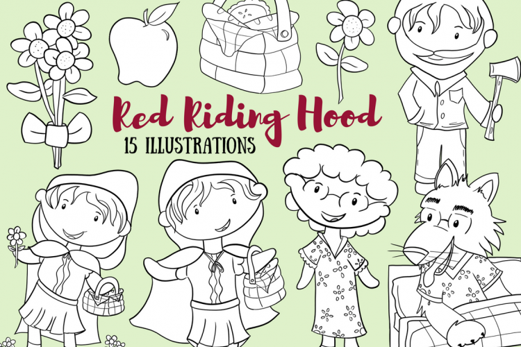 Little Red Riding Hood Digital Stamps