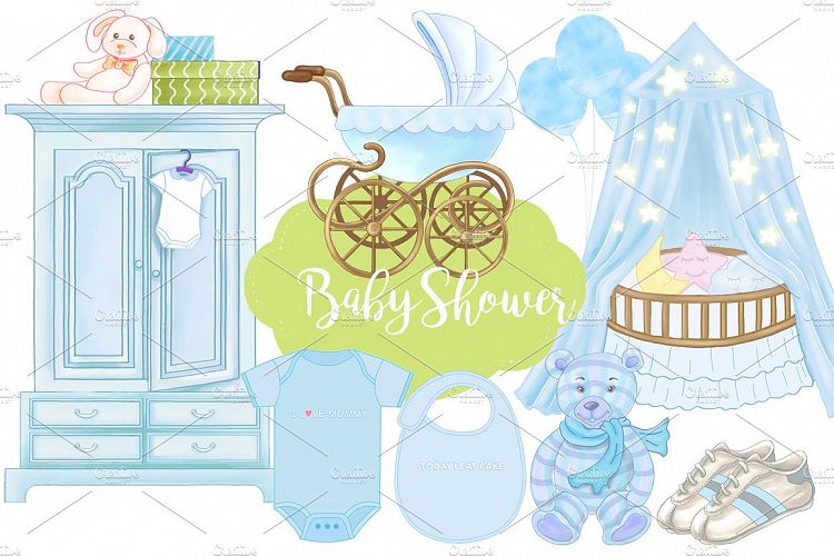 Baby Shower Baby Boy Patterns by Whimseez