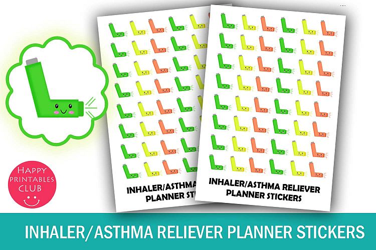 Inhaler Planner Stickers- Astham Reliever Stickers- Kawaii