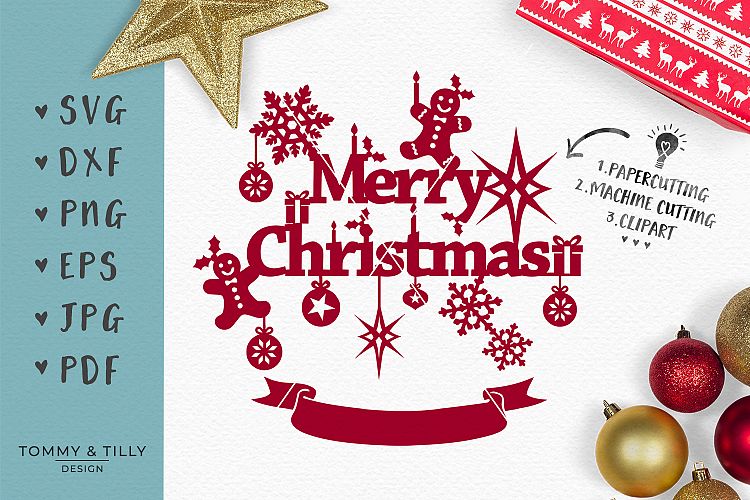 Merry Christmas - SVG EPS DXF PNG PDF JPG Cut File