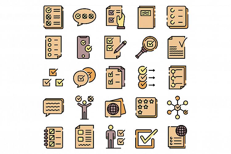 Checklist icons vector flat example image 1