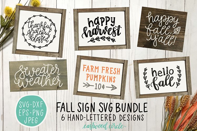 Fall SVG Bundle - Hand Lettered SVG Files for Signs