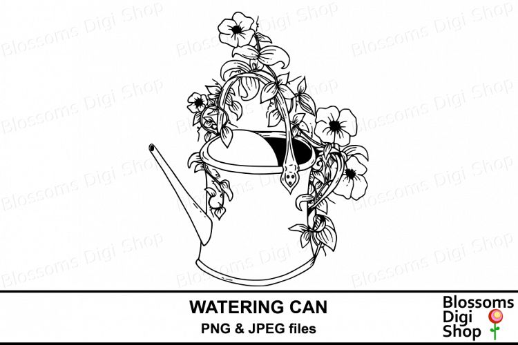Watering can Digital stamp
