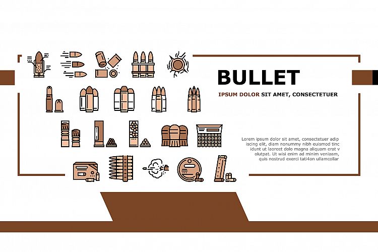 Bullet Ammunition Landing Header Vector example image 1
