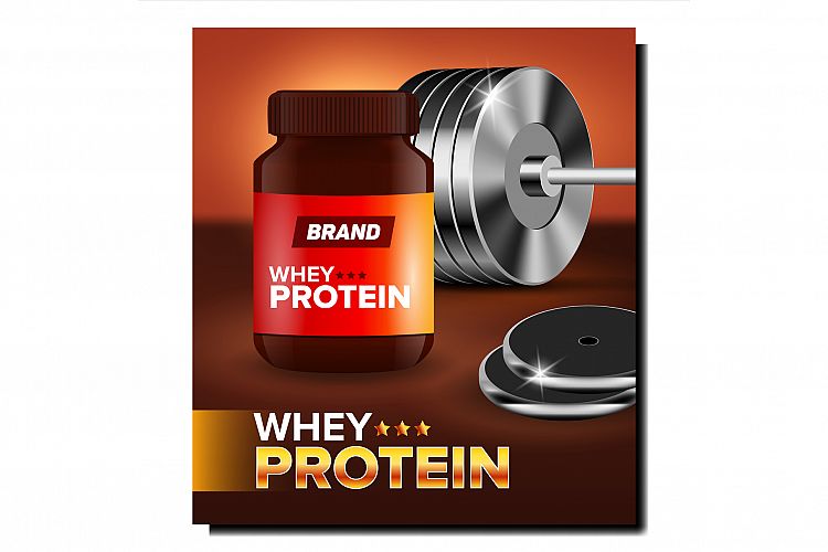 Whey Protein Creative Promotional Banner Vector example image 1