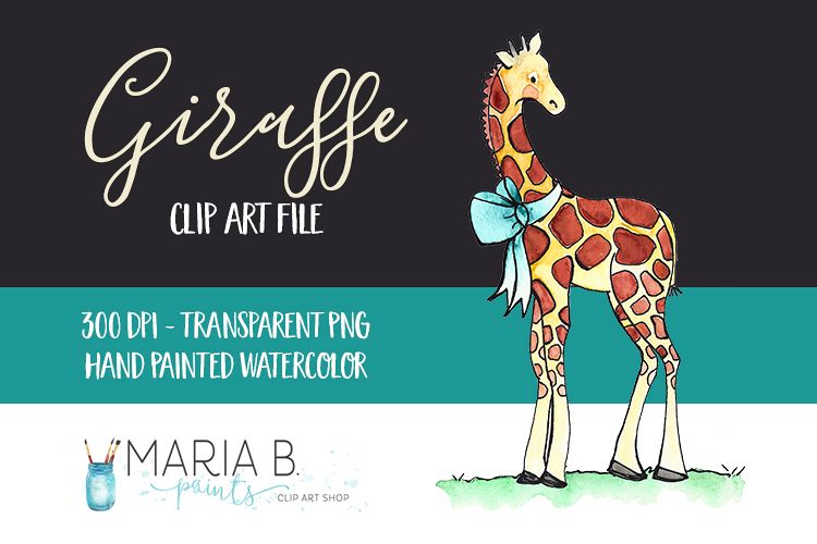 Giraffe Watercolor Clip Art PNG