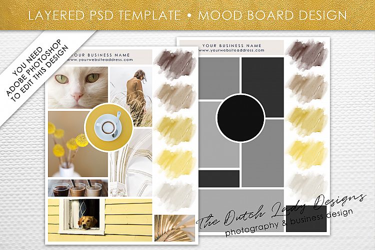 Mood & Vision Board Template for Adobe Photoshop - Layered PSD Template - Design #5