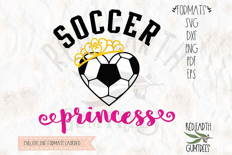 Soccer princess with crown in SVG,DXF,PNG,EPS,PDF formats