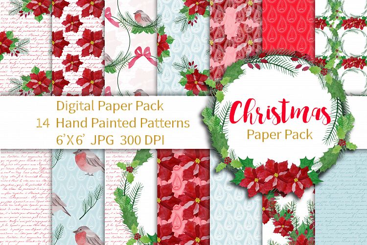 Christmas Paper Pack Seamless Patterns example image 1