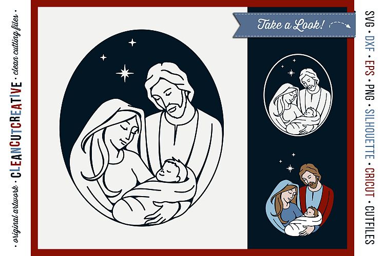 Christmas Nativity Design - Holy Family - Baby Jesus SVG