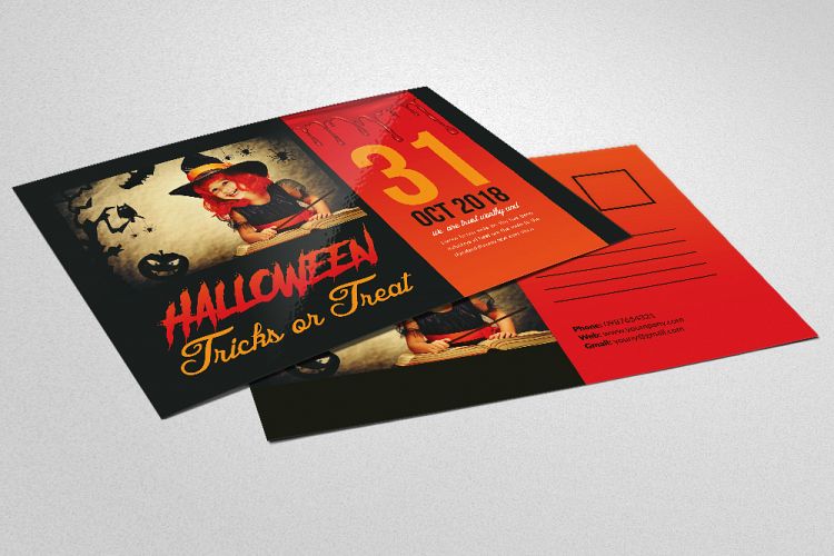 Halloween Trick or Treat Postcard