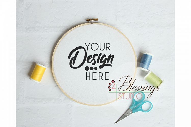 Embroidery Hoop Mockup Sewing Hoop Template Photo