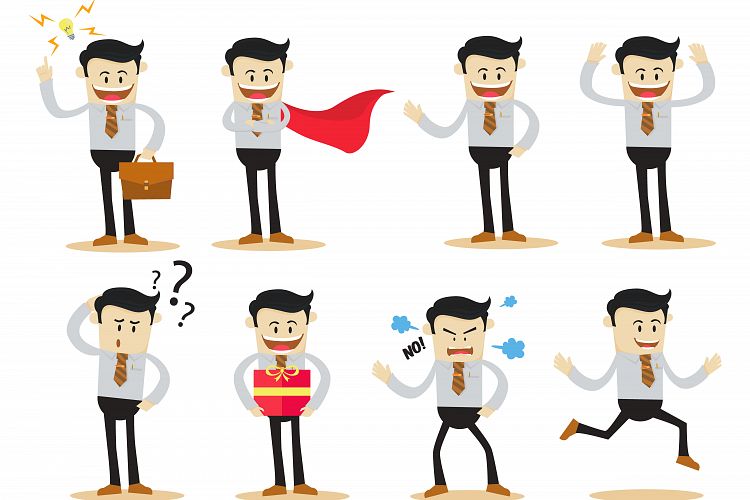 businessman cartoon character pack